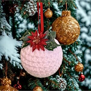 Handmade Crocheted Christmas Ornament   Christmas Ball   Christmas Bauble